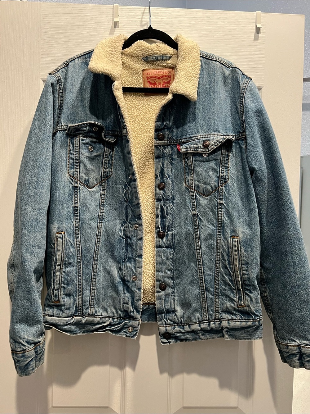 Levi's Light Wash Denim Sherpa Jacket